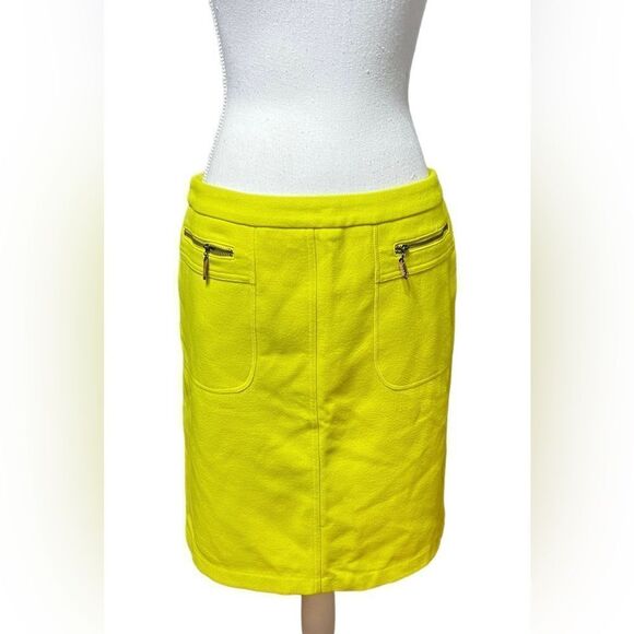 NWT J McLaughlin Lyndon Womens YellowHigh-Rise Mini Pencil Skirt Size 10 - Picture 1 of 6